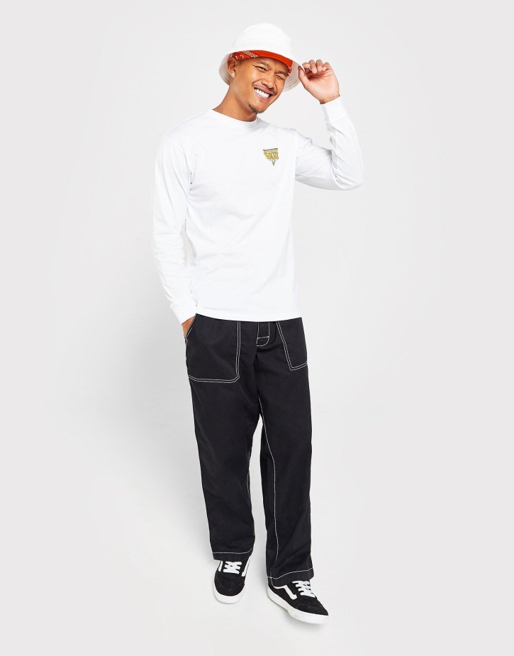 Vans Tri Logo μακρυμάνικο μπλουζάκι λευκό