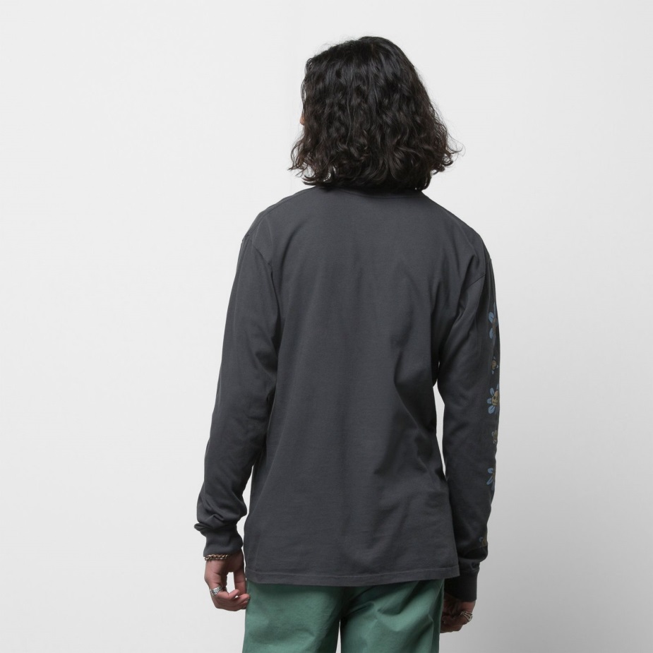 Vans Trippy Grin Floral μακρυμάνικο μπλουζάκι μαύρο