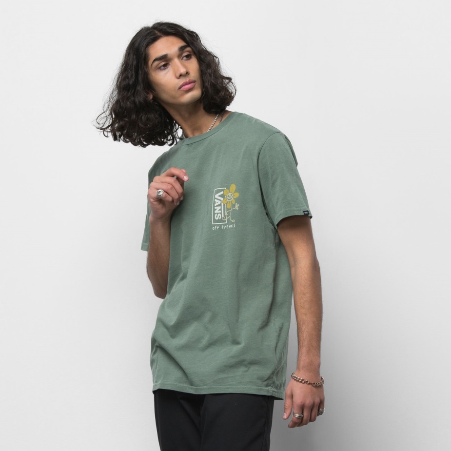 Vans Trippy χαμόγελο Floral μπλουζάκι πάπια πράσινο άνδρες