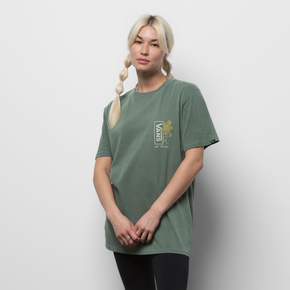 Vans Trippy χαμόγελο Floral μπλουζάκι πάπια πράσινο άνδρες