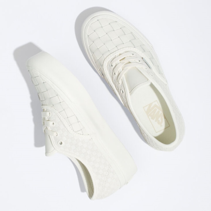 Vans Woven αυθεντική πλατφόρμα 20 υφαντό δέρμα-blanc De Blanc
