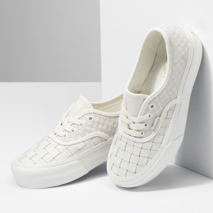 Vans Woven αυθεντική πλατφόρμα 20 υφαντό δέρμα-blanc De Blanc