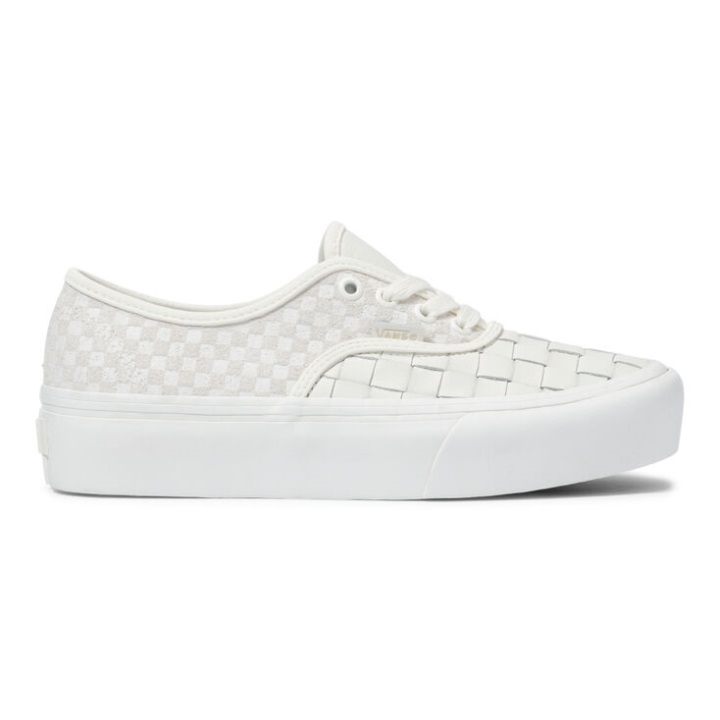 Vans Woven αυθεντική πλατφόρμα 20 υφαντό δέρμα-blanc De Blanc
