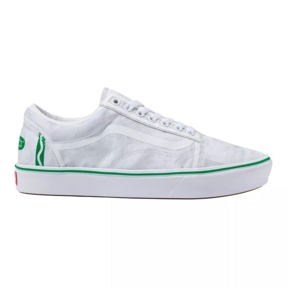 Vans X Crayola ανδρικά Comfycush παλιά Skool Skate Sneakers Casual Slip σε λευκό-πράσινο