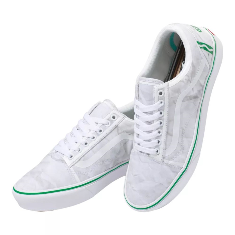 Vans X Crayola ανδρικά Comfycush παλιά Skool Skate Sneakers Casual Slip σε λευκό-πράσινο