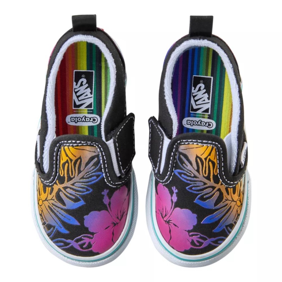 Vans X Crayola κοριτσίστικα Slip On V Skate Shoes Diy-trace Your Dreams