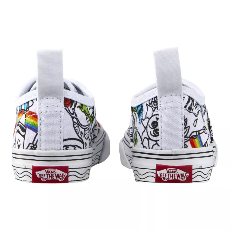 Vans X Crayola παιδικά αυθεντικά ελαστικά παπούτσια για πατίνια με δαντέλα σκίτσο το δικό σας