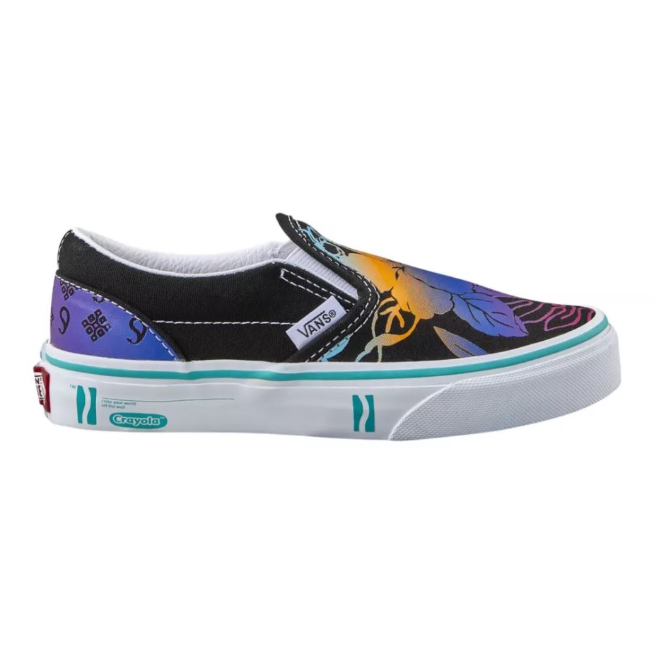 Vans X Crayola παιδικά κλασικά παπούτσια Skate προσχολικής ηλικίας Sneakers κοριτσίστικα Low Top Slip On Diy-trace Your Dreams