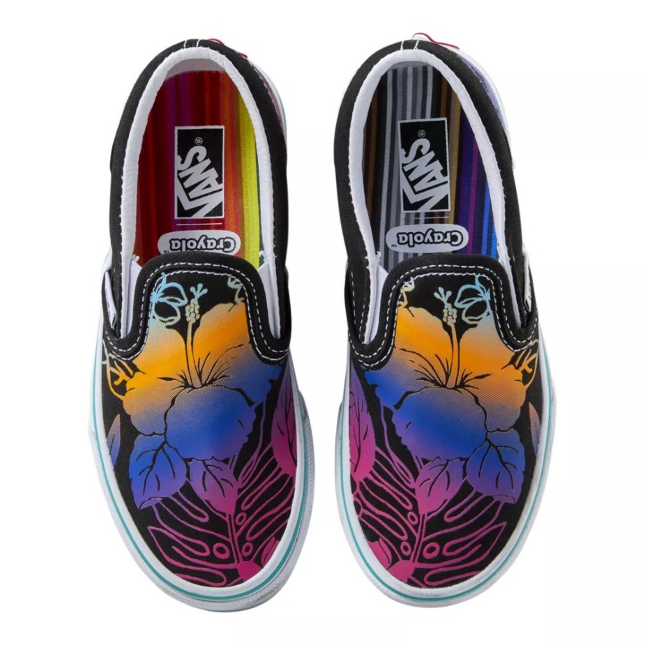 Vans X Crayola παιδικά κλασικά παπούτσια Skate προσχολικής ηλικίας Sneakers κοριτσίστικα Low Top Slip On Diy-trace Your Dreams