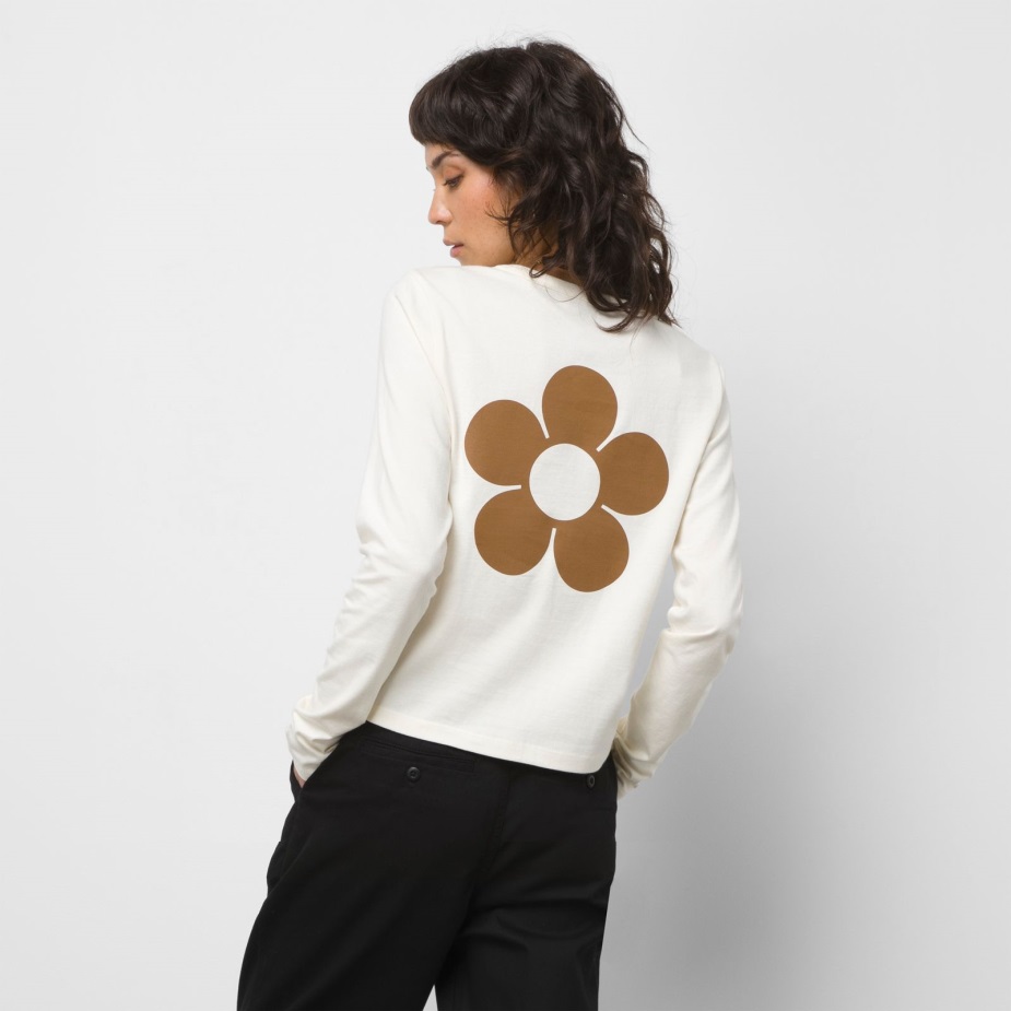 Vans X Lisa λέει Gah Flower Mini μακρυμάνικο μπλουζάκι Marshmallow