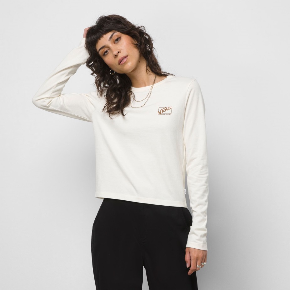 Vans X Lisa λέει Gah Flower Mini μακρυμάνικο μπλουζάκι Marshmallow