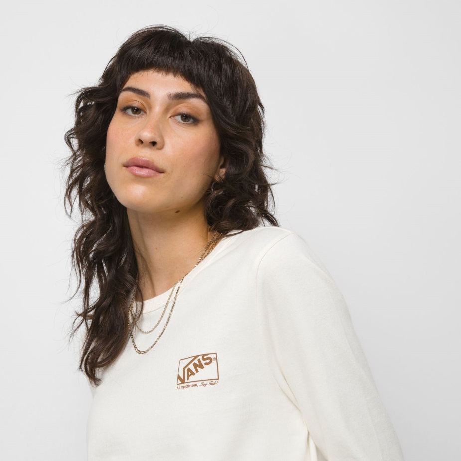 Vans X Lisa λέει Gah Flower Mini μακρυμάνικο μπλουζάκι Marshmallow