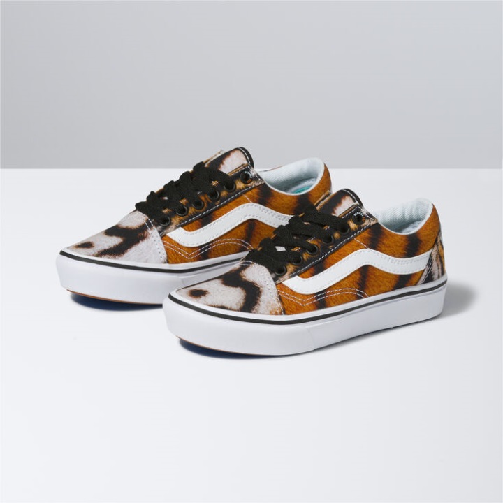 Vans X Project Cat Kids Comfycush Old Skool Projectcat-multi Tiger