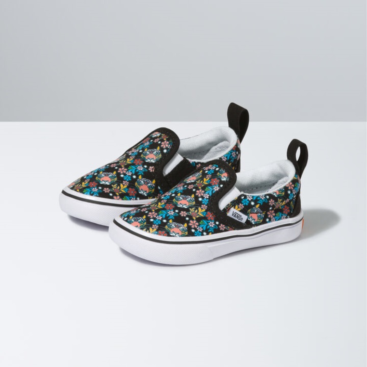 Vans X Project Cat Toddler Comfycush Slip-on V Projectcat-tiger Floral