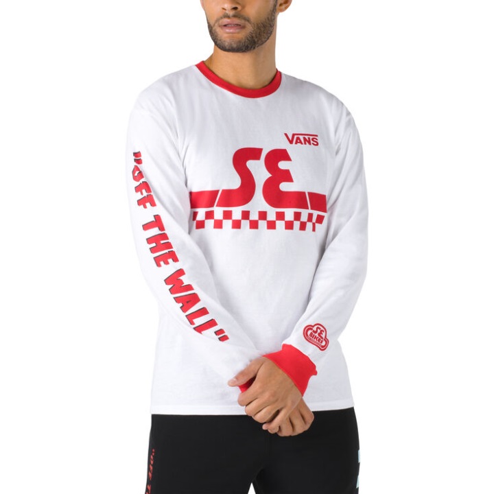 Vans X Se Bikes μακρυμάνικο μπλουζάκι λευκό-υψηλού κινδύνου κόκκινο