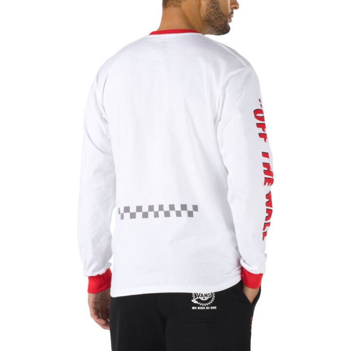 Vans X Se Bikes μακρυμάνικο μπλουζάκι λευκό-υψηλού κινδύνου κόκκινο