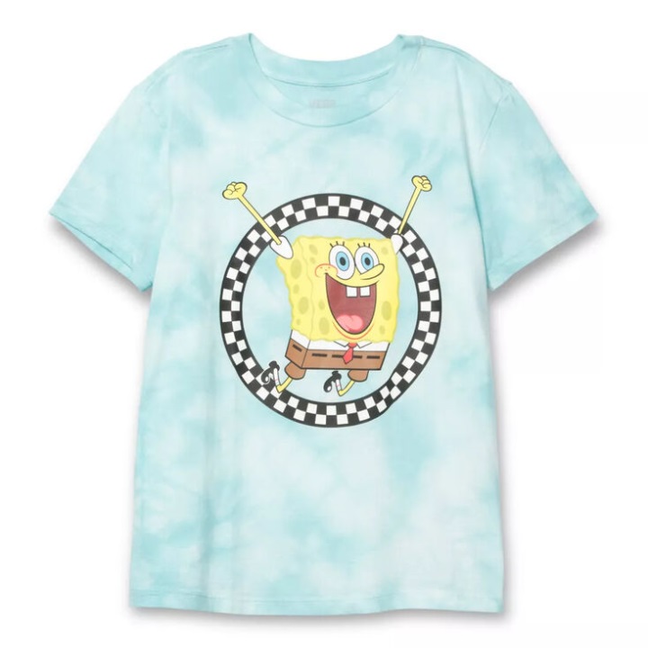 Vans X Spongbob Jump Out Crew Tee Blue