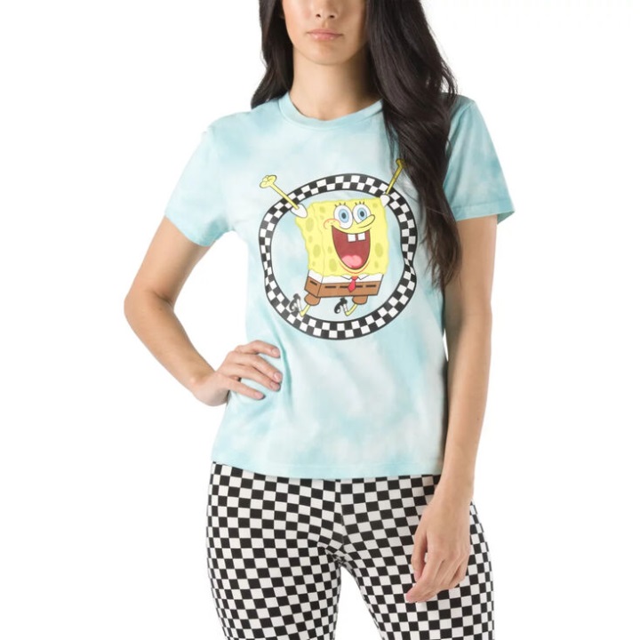 Vans X Spongbob Jump Out Crew Tee Blue