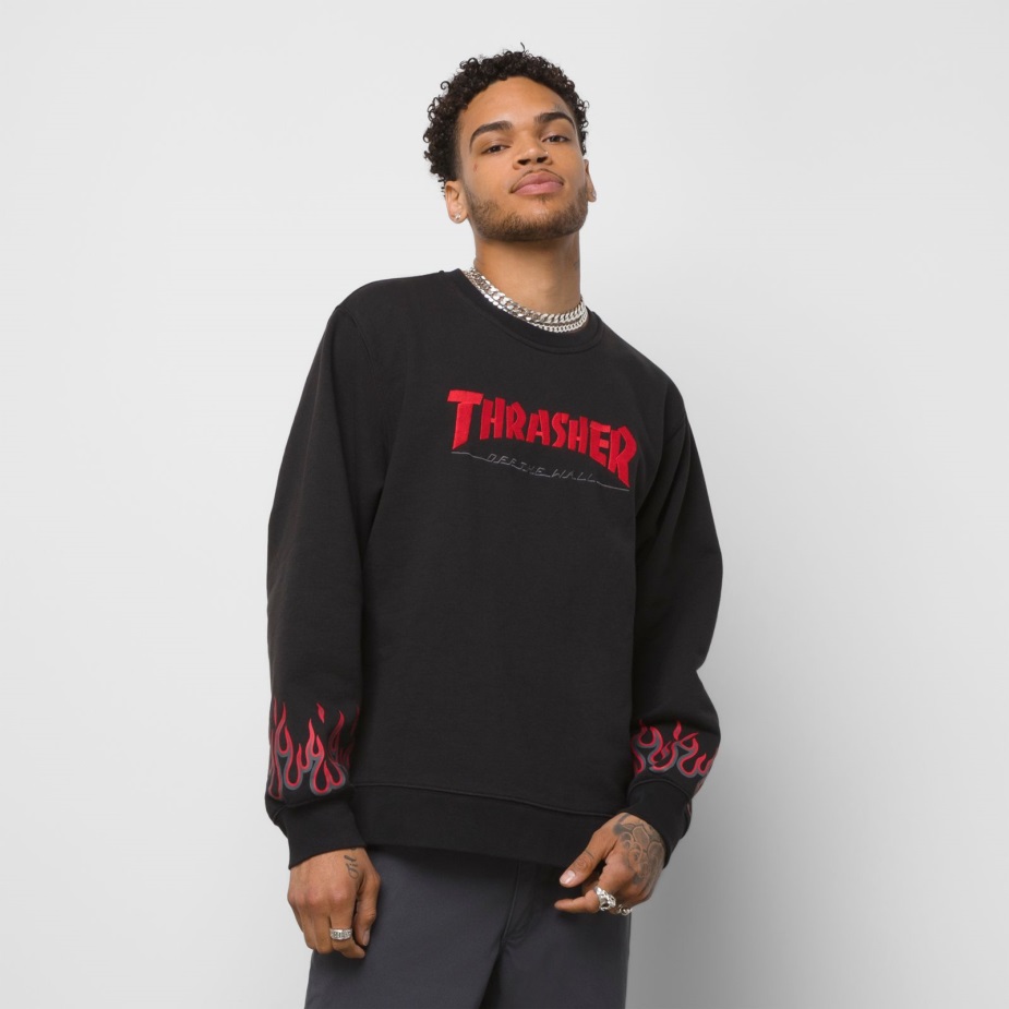 Vans X Thrasher Flame Crewneck μαύρο
