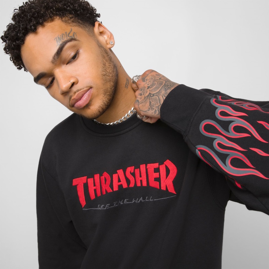 Vans X Thrasher Flame Crewneck μαύρο