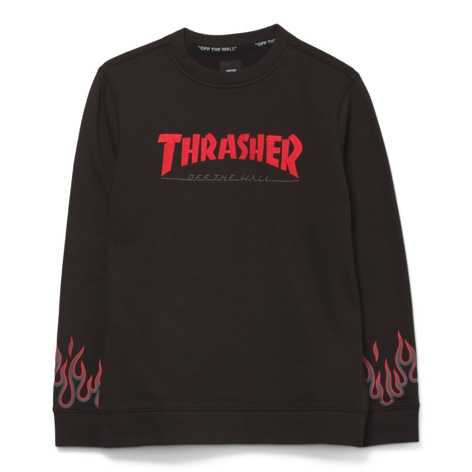 Vans X Thrasher Kids Flame Crewneck μαύρο