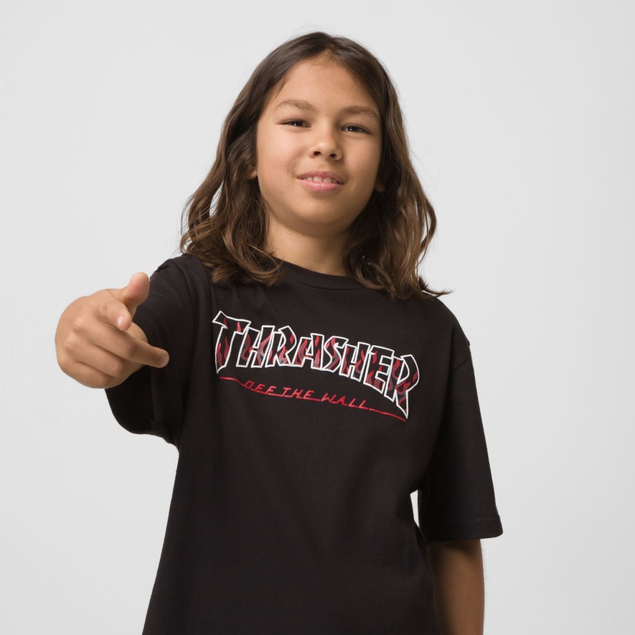 Vans X Thrasher Kids Otw λογότυπο μπλουζάκι μαύρο