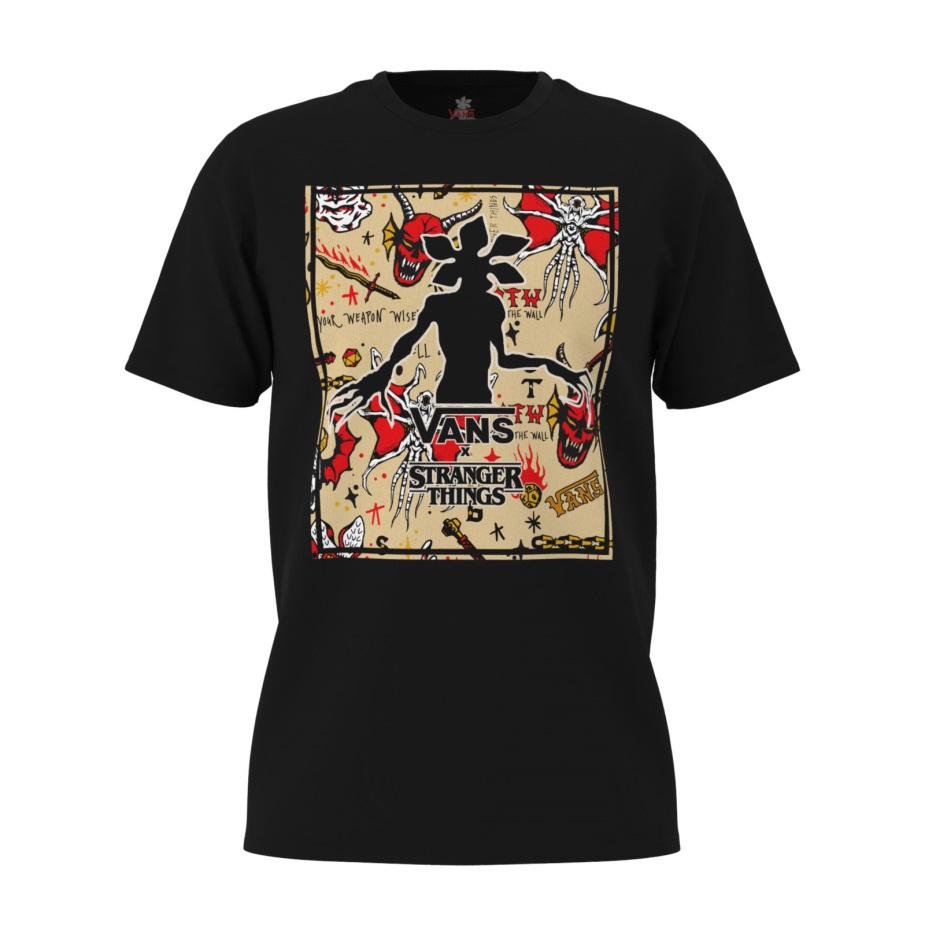 Vans X ξένα πράγματα Hellfire Club Demogorgon μπλουζάκι μαύρο