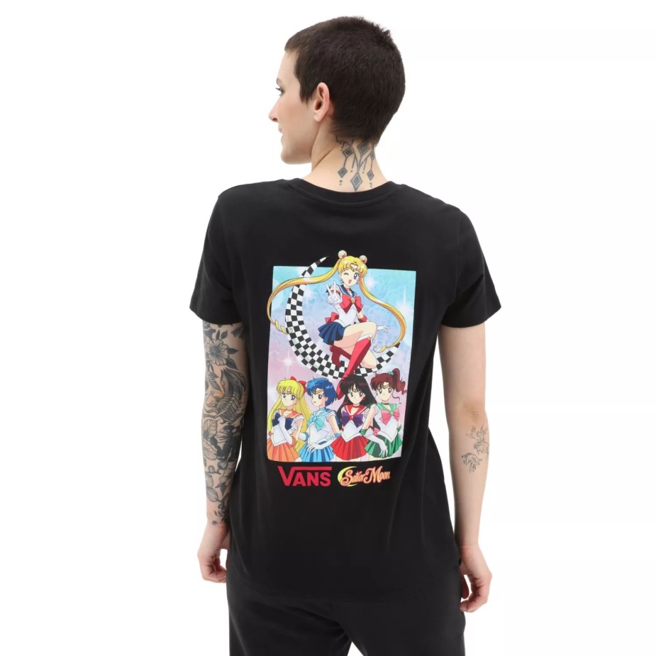 Vans X πανέμορφη Guardian Sailor Moon Bff Crew T-shirt μαύρο