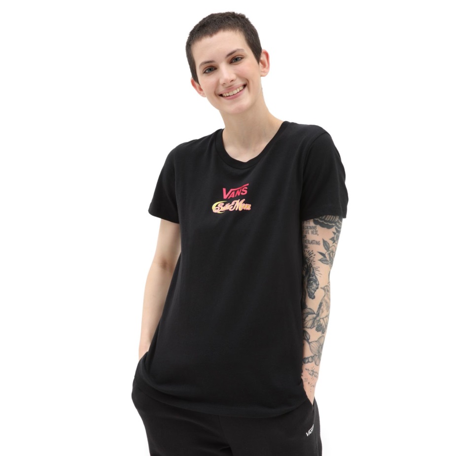 Vans X πανέμορφη Guardian Sailor Moon Bff Crew T-shirt μαύρο