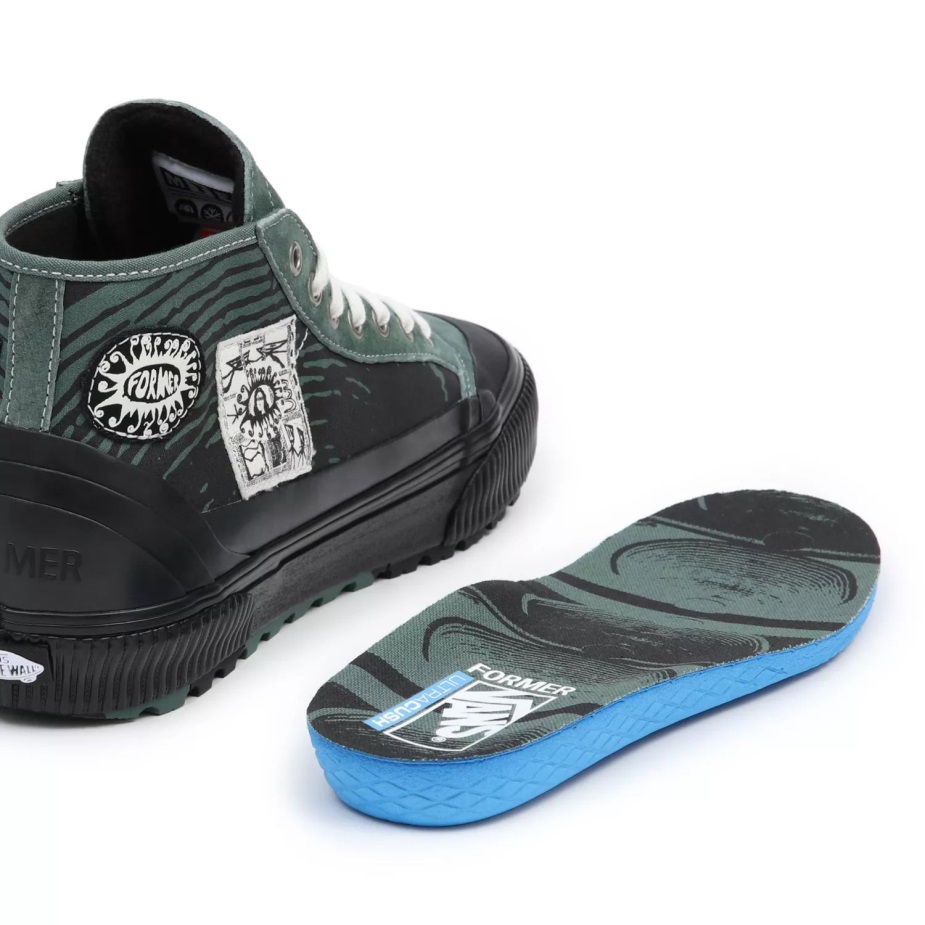 Vans X πρώην Destruct Mid Mte-1 παπούτσια μαύρο-πράσινο