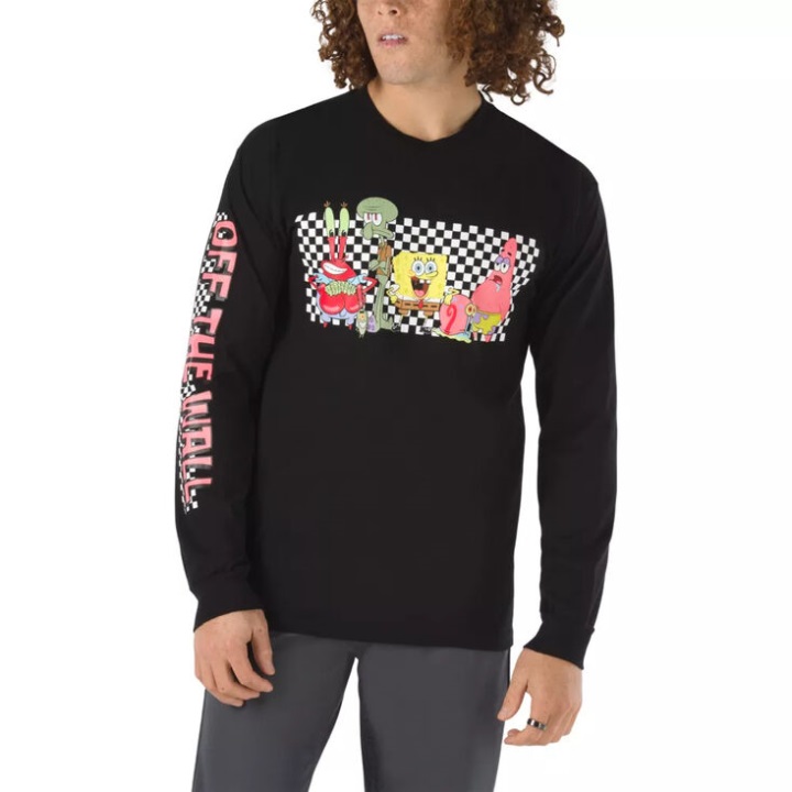 Vans X χαρακτήρες σφουγγάρι χαρακτήρες μακρυμάνικο μπλουζάκι