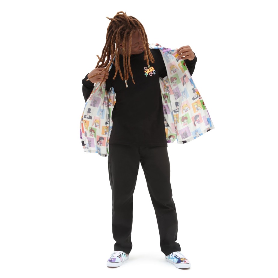 Vans X όμορφος φύλακας Sailor Moon γραφικό μακρυμάνικο μπλουζάκι μαύρο