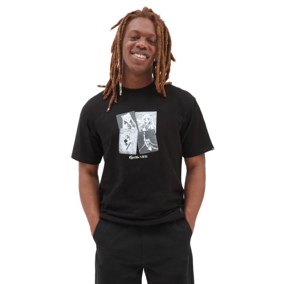 Vans X όμορφος φύλακας Sailor Moon γραφικό μπλουζάκι Skate μαύρο