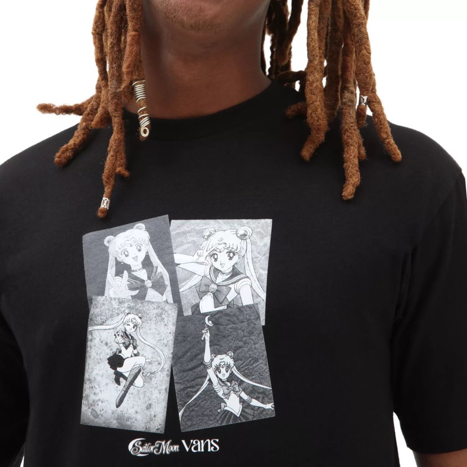 Vans X όμορφος φύλακας Sailor Moon γραφικό μπλουζάκι Skate μαύρο
