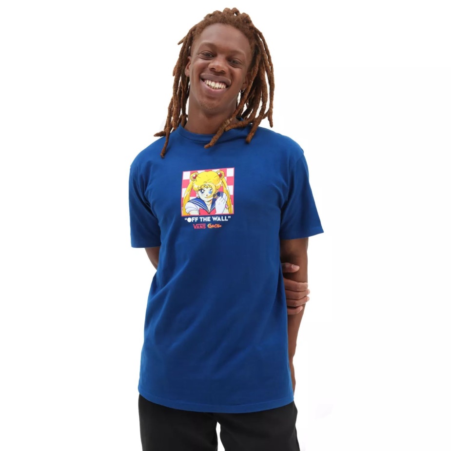 Vans X όμορφος φύλακας Sailor Moon γραφικό μπλουζάκι μπλε