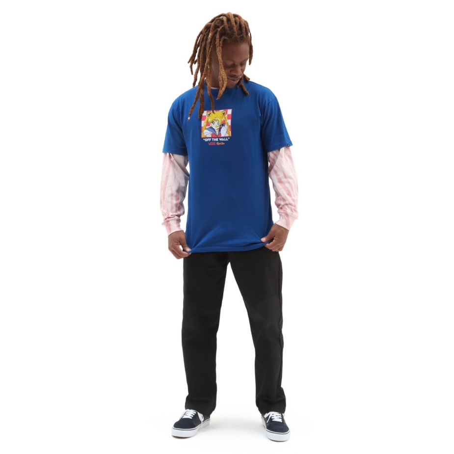Vans X όμορφος φύλακας Sailor Moon γραφικό μπλουζάκι μπλε