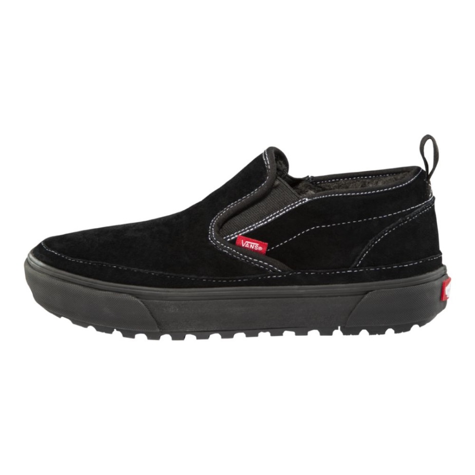 Vans ανδρικές μπότες Slip Mte-1 Mid Top Hiking χειμερινό σουέτ αδιάβροχο μαύρο-μαύρο-σουέτ