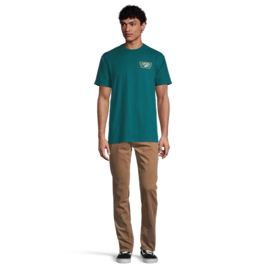 Vans ανδρικό μπλουζάκι Full Patch πίσω κοντομάνικο λαιμόκοψη βαμβακερό γραφικό βαθύ γαλαζοπράσινο