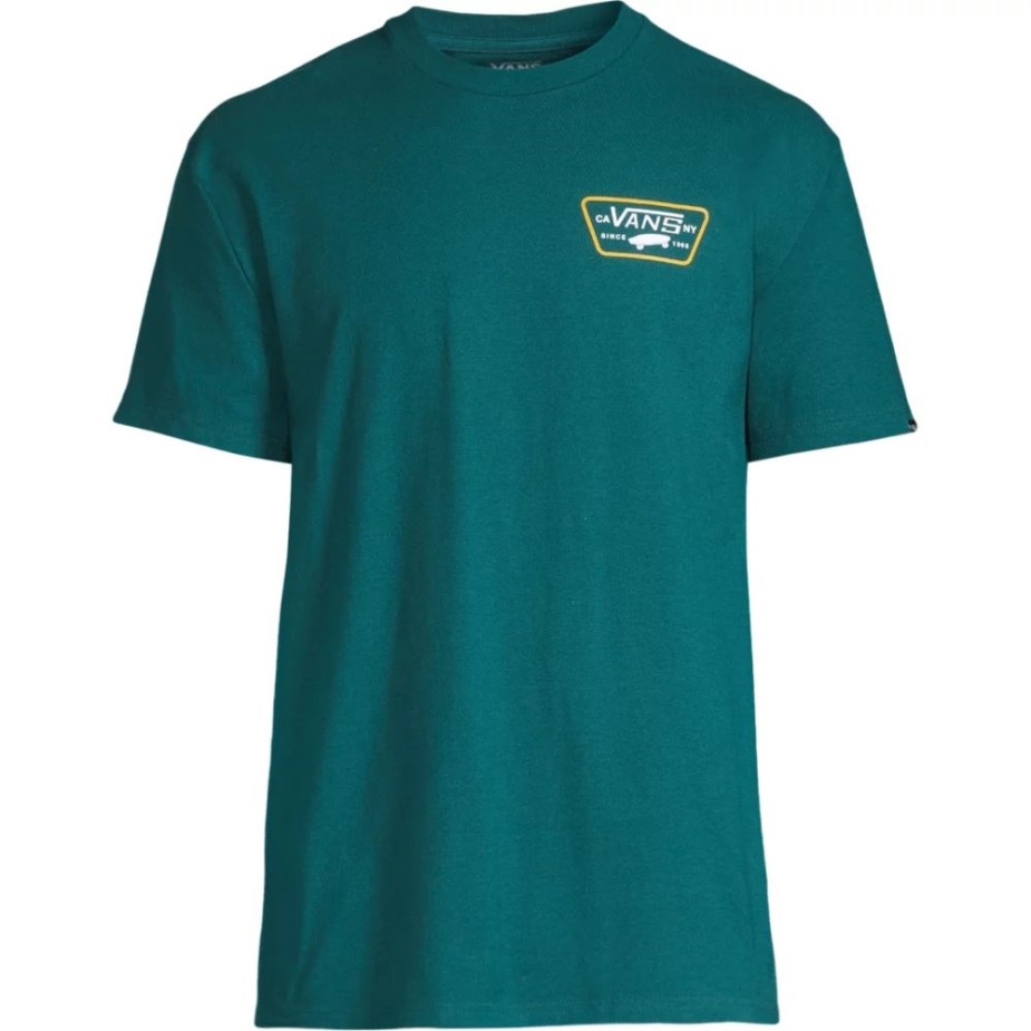 Vans ανδρικό μπλουζάκι Full Patch πίσω κοντομάνικο λαιμόκοψη βαμβακερό γραφικό βαθύ γαλαζοπράσινο