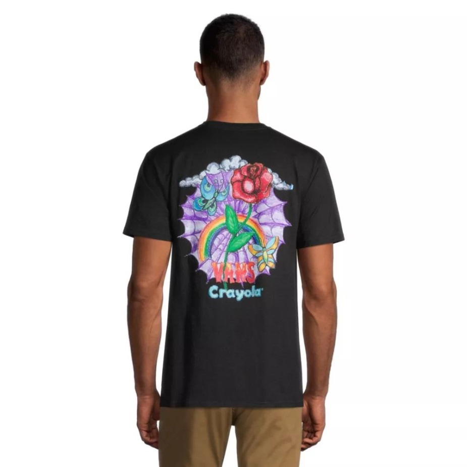 Vans ανδρικό μπλουζάκι ουράνιο τόξο Crayola κοντό μανίκι λαιμόκοψη βαμβακερό γραφικό μαύρο
