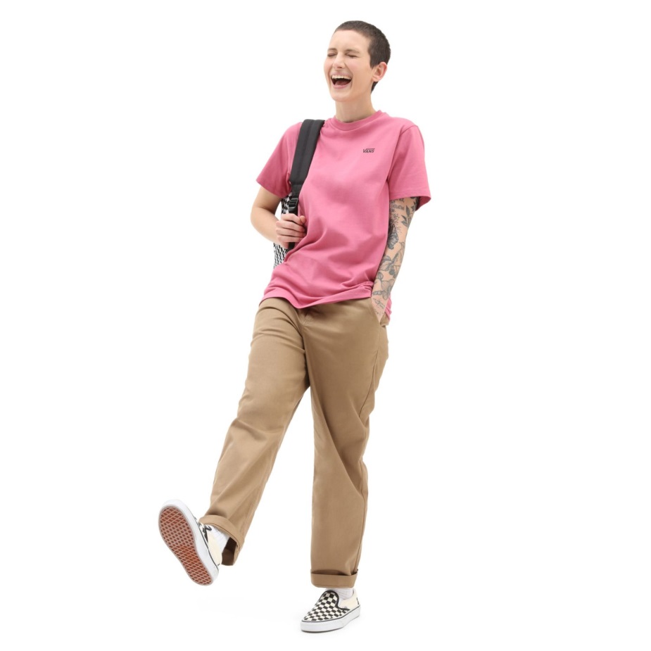 Vans αριστερό λογότυπο στήθος T-shirt ροζ