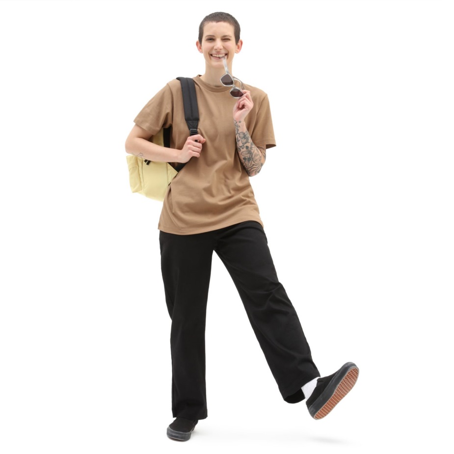 Vans αριστερό λογότυπο στήθος μπλουζάκι καφέ