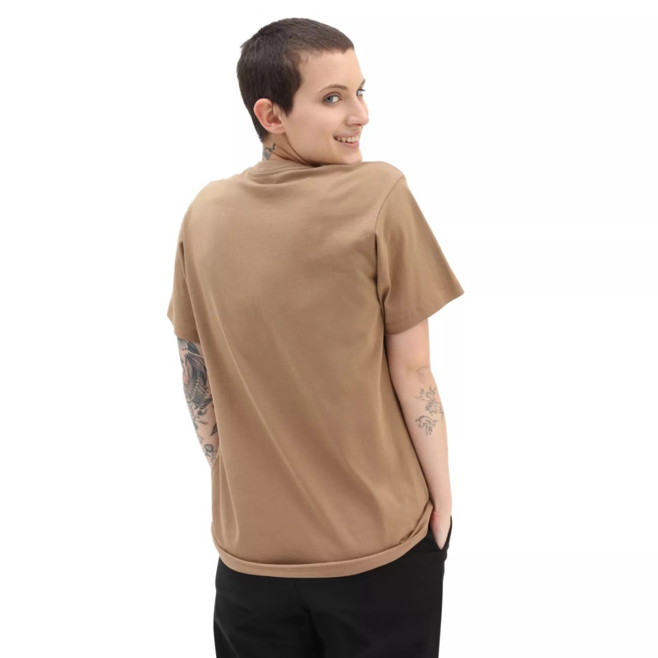 Vans αριστερό λογότυπο στήθος μπλουζάκι καφέ