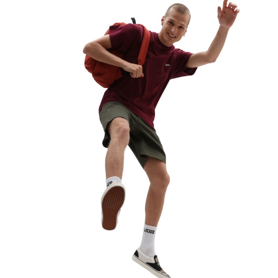 Vans αριστερό μπλουζάκι στήθος με λογότυπο κόκκινο