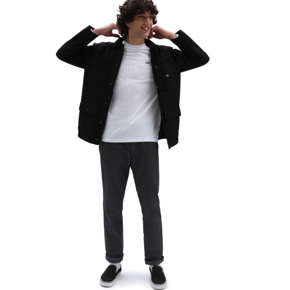 Vans αριστερό χτύπημα στο στήθος μακρυμάνικο μπλουζάκι λευκό