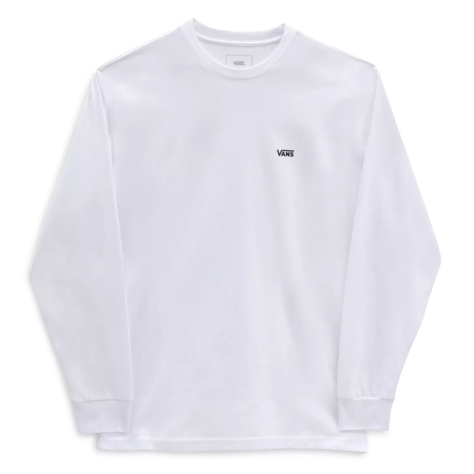 Vans αριστερό χτύπημα στο στήθος μακρυμάνικο μπλουζάκι λευκό