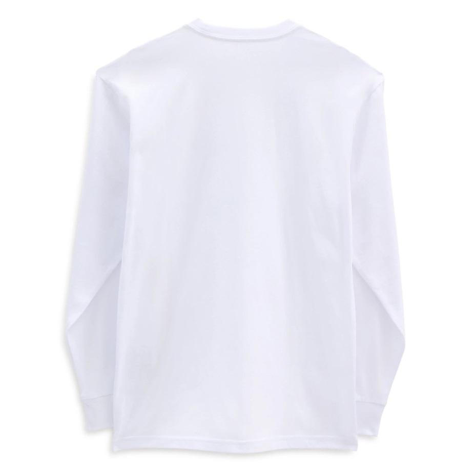 Vans αριστερό χτύπημα στο στήθος μακρυμάνικο μπλουζάκι λευκό