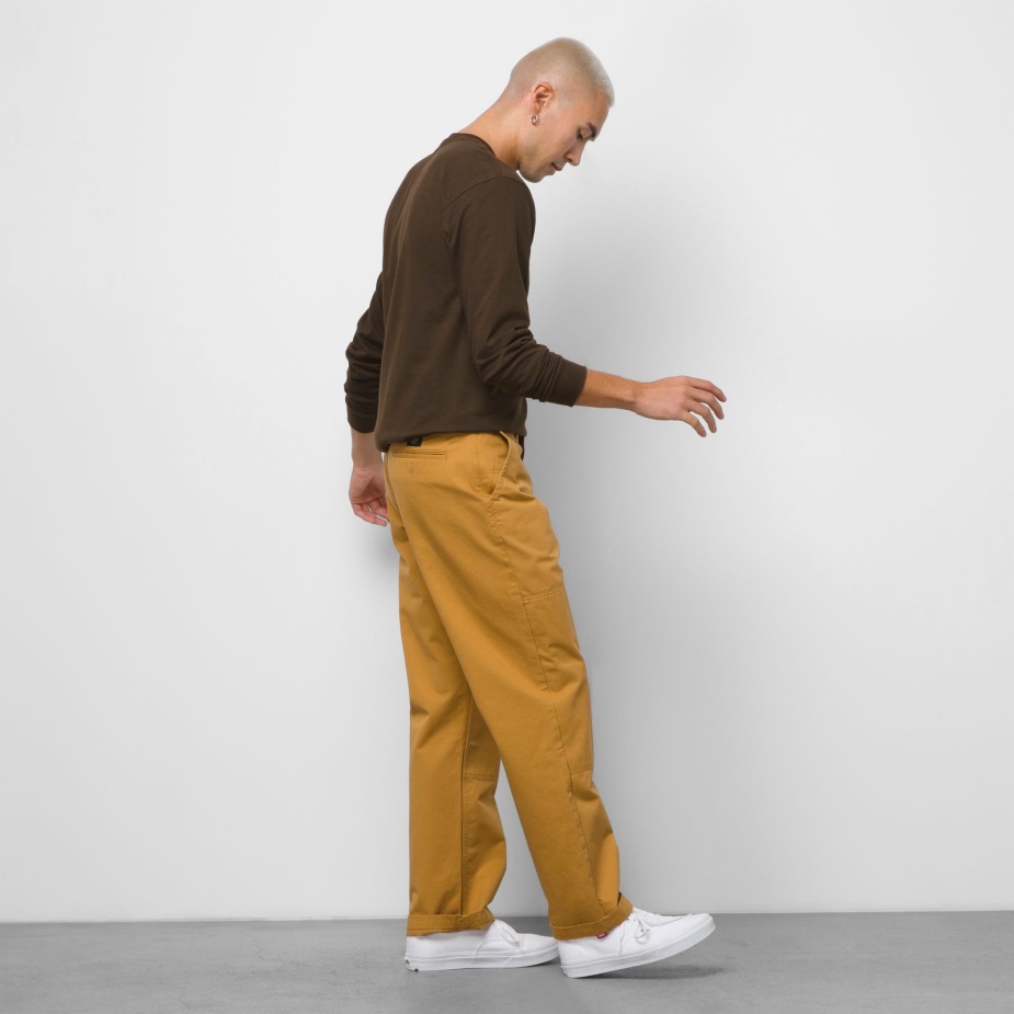 Vans αυθεντικό Chino φαρδύ παντελόνι με διπλό γόνατο καφέ