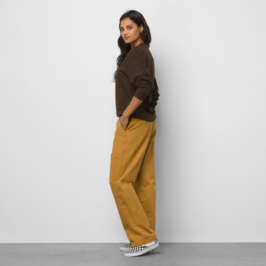Vans αυθεντικό Chino φαρδύ παντελόνι με διπλό γόνατο καφέ