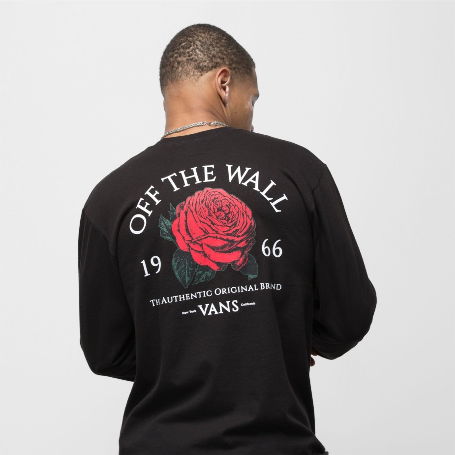 Vans αυθεντικό αυθεντικό ροζ μακρυμάνικο μπλουζάκι μαύρο